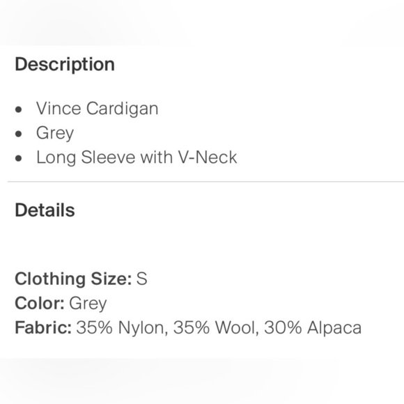 Vince Cardigan Sweater. Wool Blend. Pre-Owned. - Picture 8 of 8